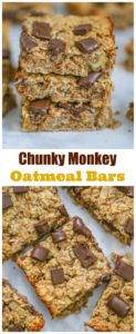 Healthy Chunky Monkey Oatmeal Bars desserts recipes quick easy
