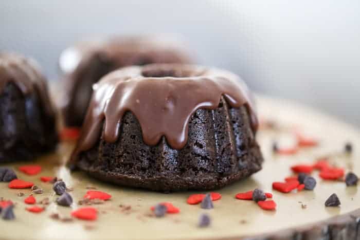 Chocolate Mini Bundt Cakes with Chocolate Ganache – Takes Two Eggs