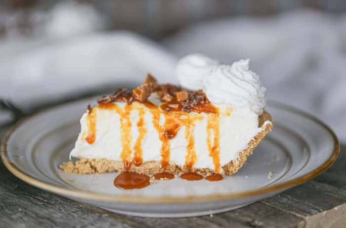 Caramel Heath Cheesecake Pie