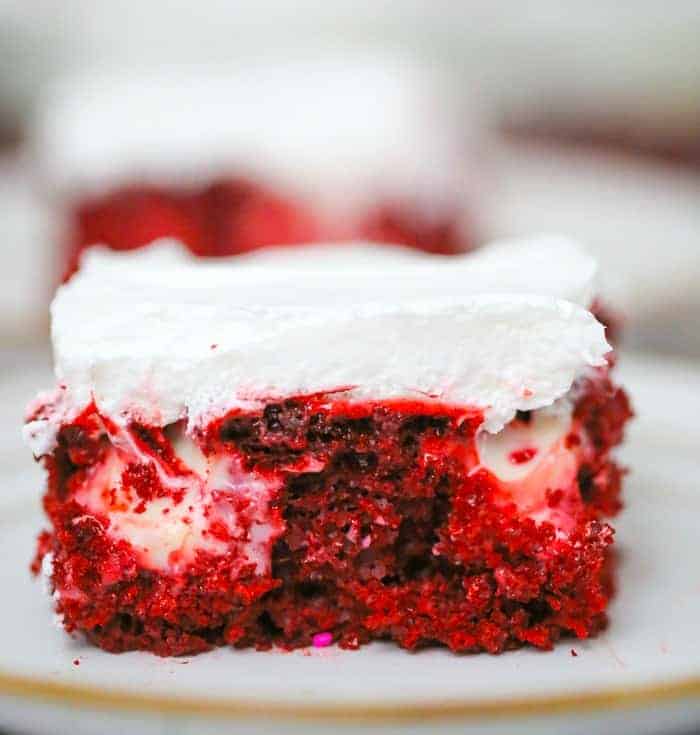 Red Velvet Cream Cheese Poke Cake dessert recipe pudding cheesecake