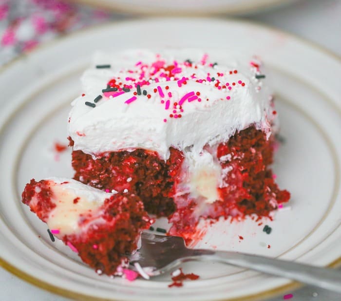 Red Velvet Cream Cheese Poke Cake