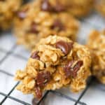 Flourless Peanut Butter Banana Oat Chocolate Chip Cookies - 5 Ingredients