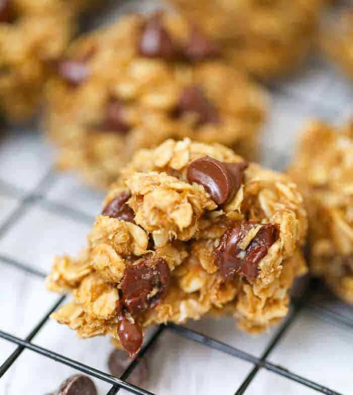 Healthy Peanut Butter Chocolate Oat Cookies