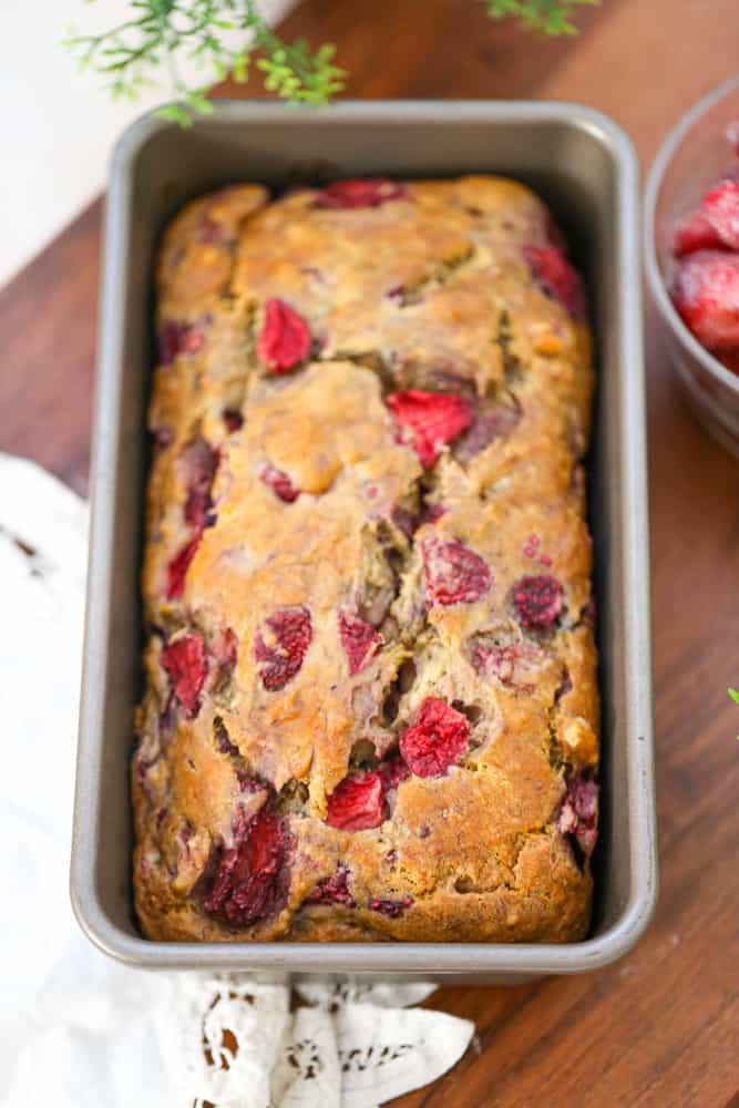 banana bread with strawberries