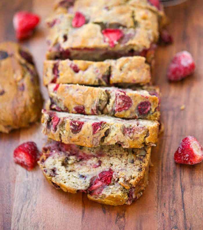 banana bread with strawberries