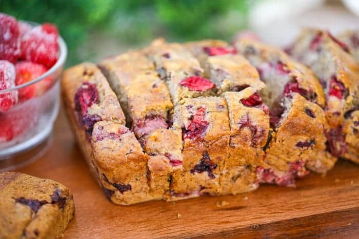 banana bread with strawberries