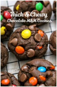 Thick & Chewy Chocolate M&M Cookies