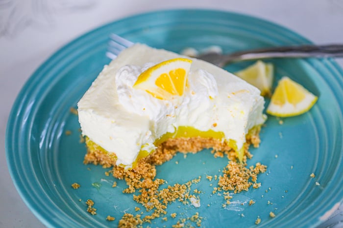 Lemon Layered Pudding Cheesecake Bars