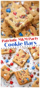 Patriotic M&M Party Cookie Bars