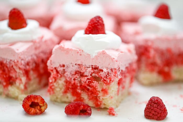 Raspberry Jello poke Cake recipe 