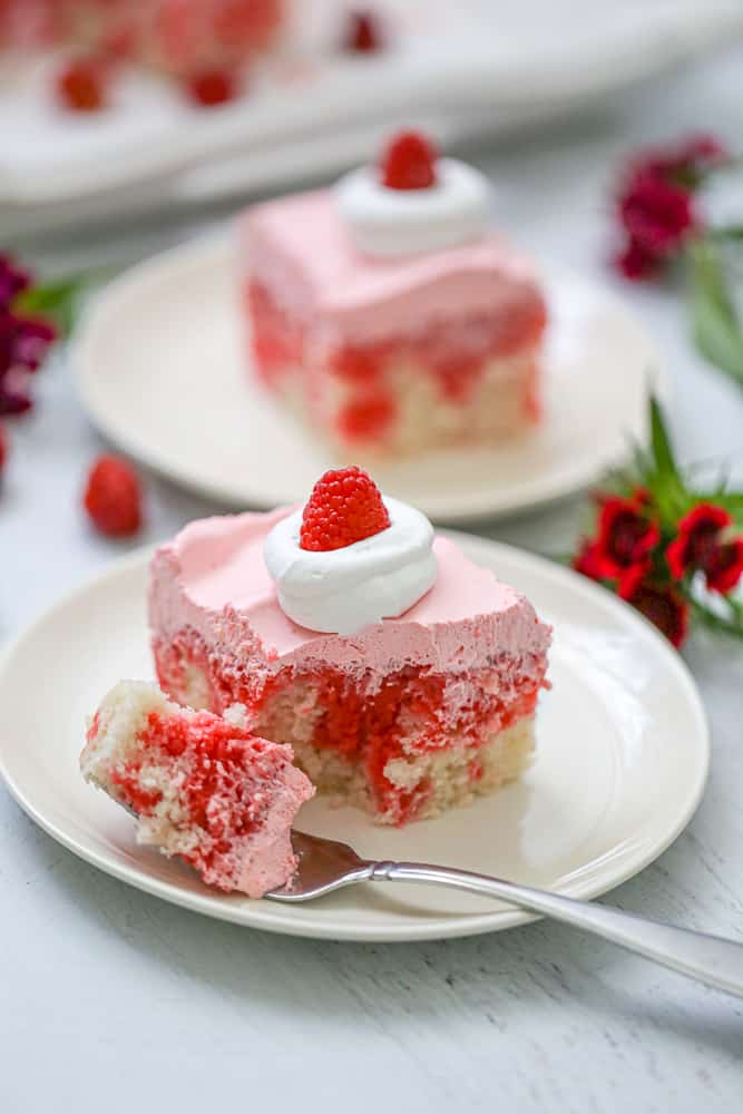 Raspberry Jello poke Cake recipe 