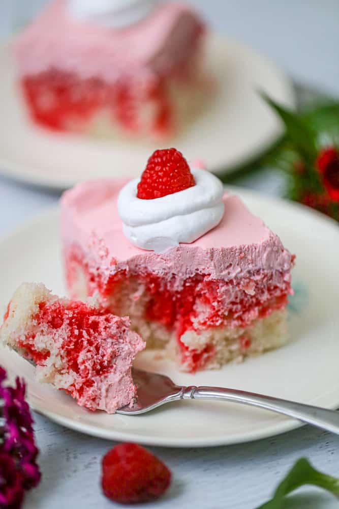 Raspberry Jello poke Cake recipe 