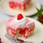 Raspberry Cream Jello Poke Cake