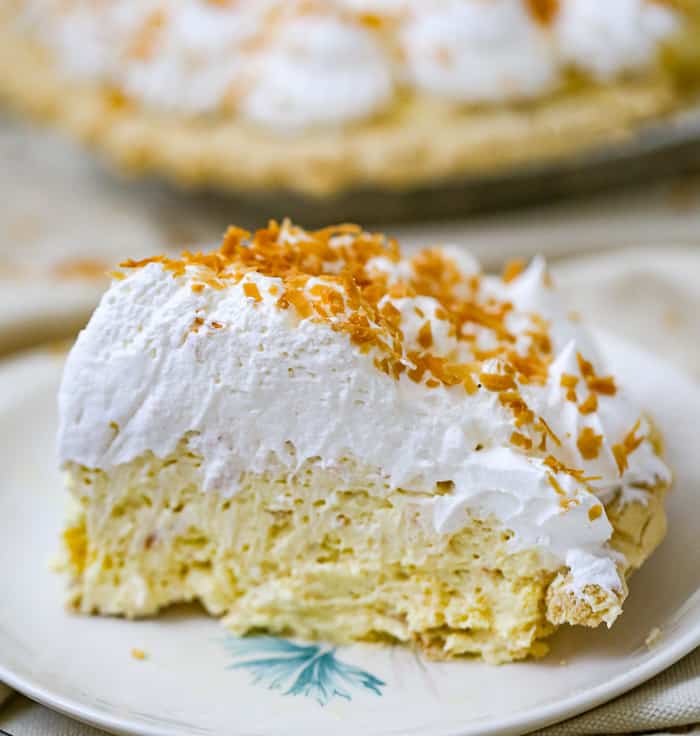 slice of coconut cream pie