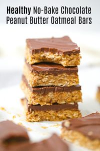 Healthy No-Bake Chocolate Peanut Butter Oatmeal Bars