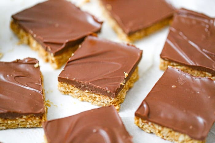 healthy chocolate peanut butter oatmeal bar recipe
