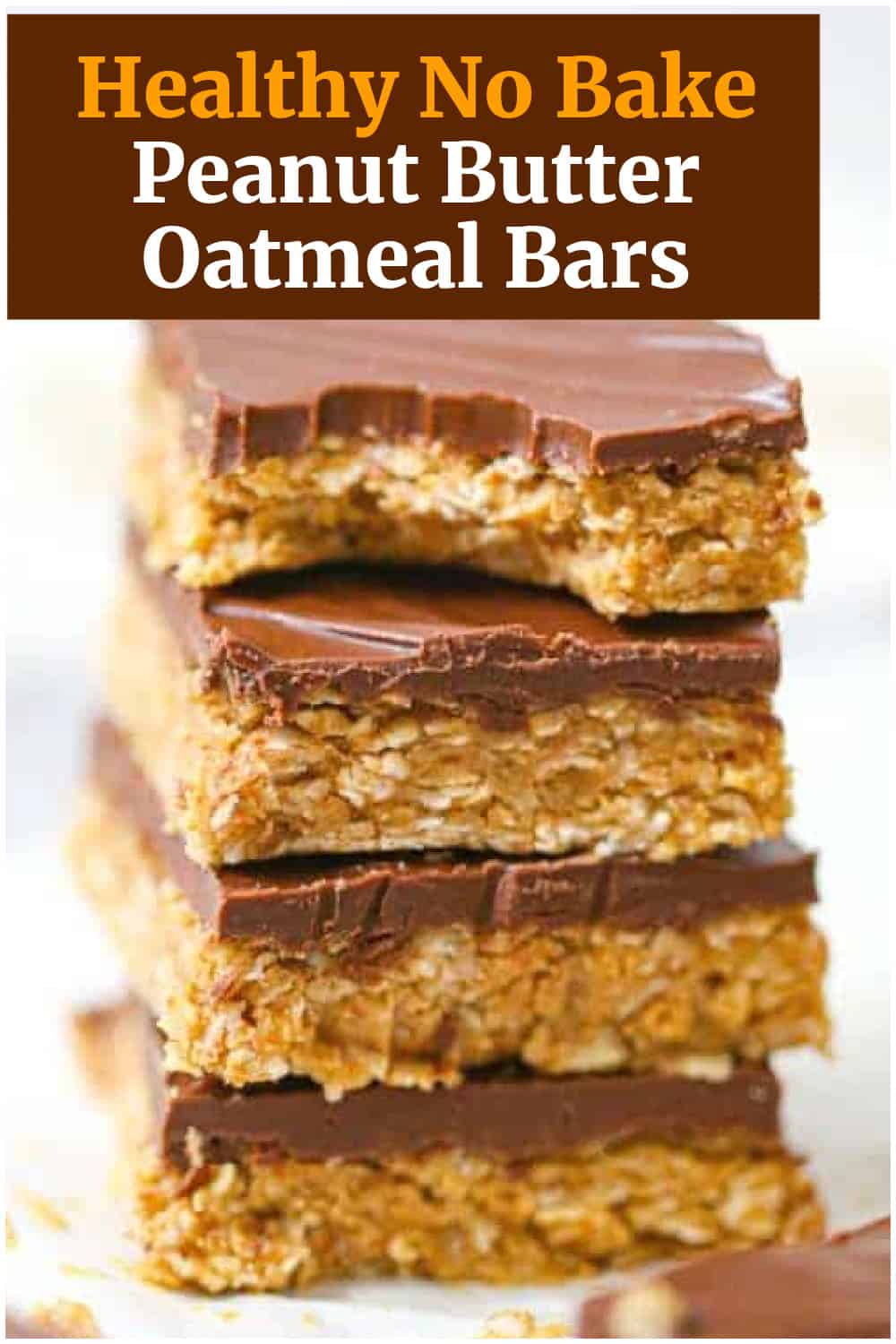 Healthy Chocolate Peanut Butter Oatmeal Bars