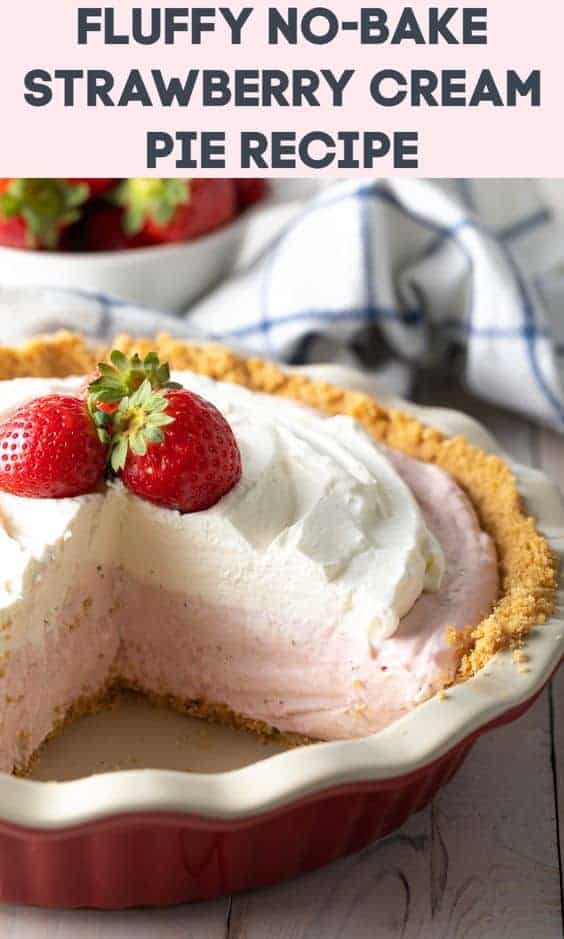 Fluffy No-Bake Strawberry Cream Pie @ Melissa's Southern Kitchen