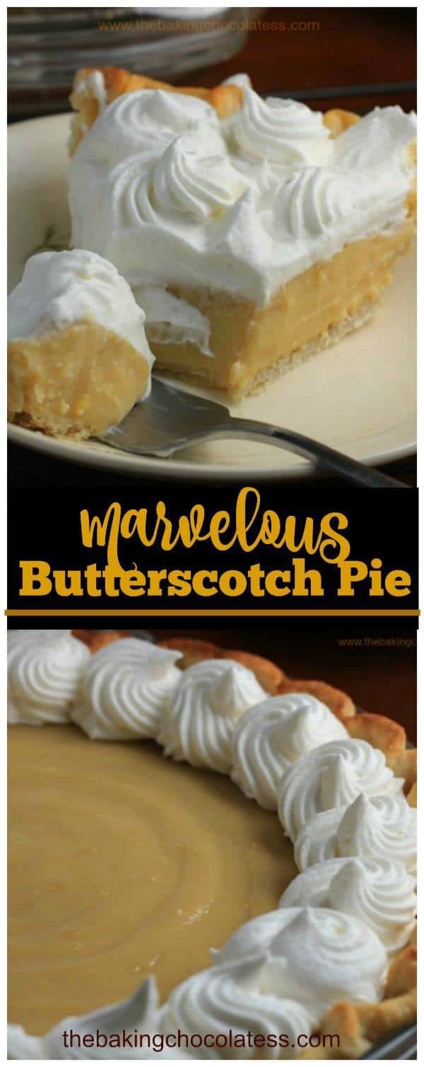 Dreamy Butterscotch Pie @ The Baking ChocolaTess 