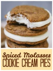 molasses cookie cream pies