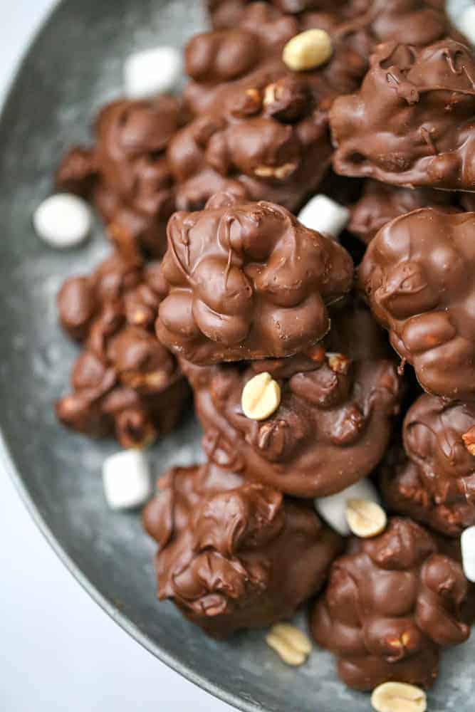Fluffy Chocolate Marshmallow Peanut Clusters