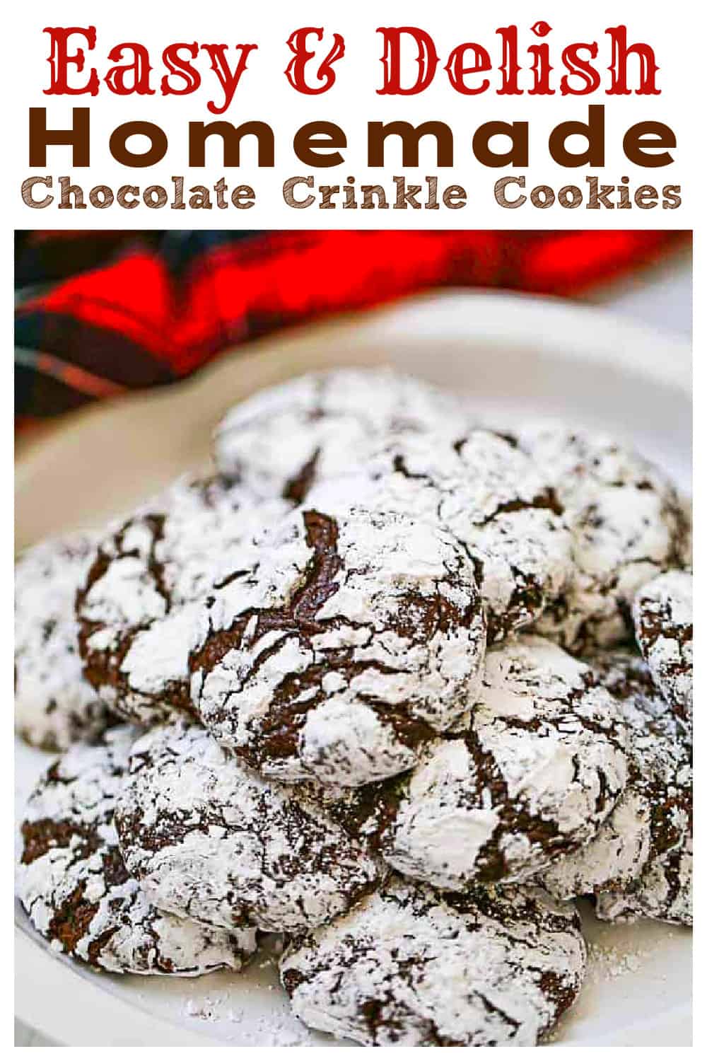 Homemade Chocolate Crinkle Cookies