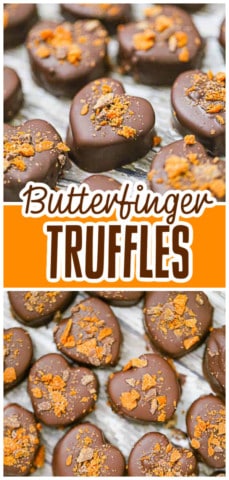 heart shaped Butterfinger truffles
