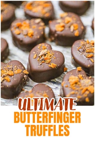 heart shaped Butterfinger truffles