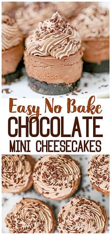 Easy No Bake chocolate cheesecakes
