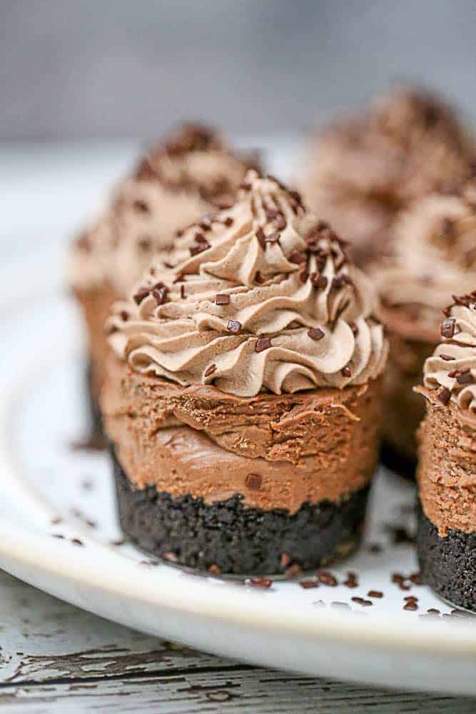 no bake mini cheesecakes chocolate