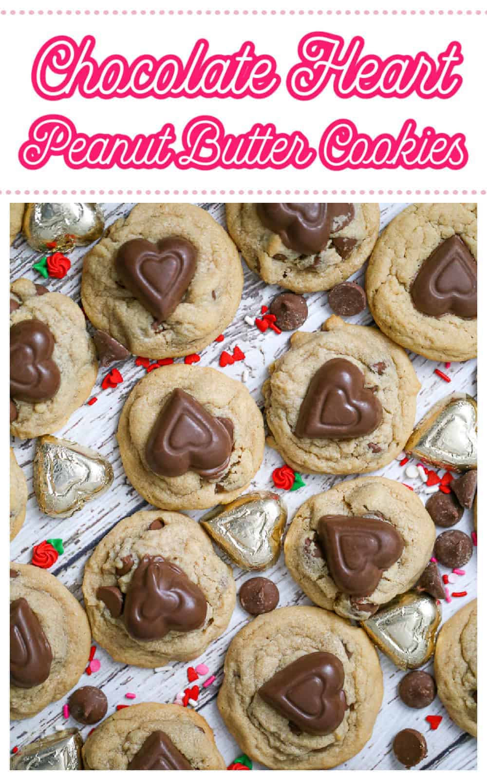 Chocolate Heart Peanut Butter Cookies recipe for valentine's day