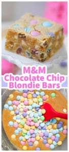 Easter M&M Chocolate Chip Blondies
