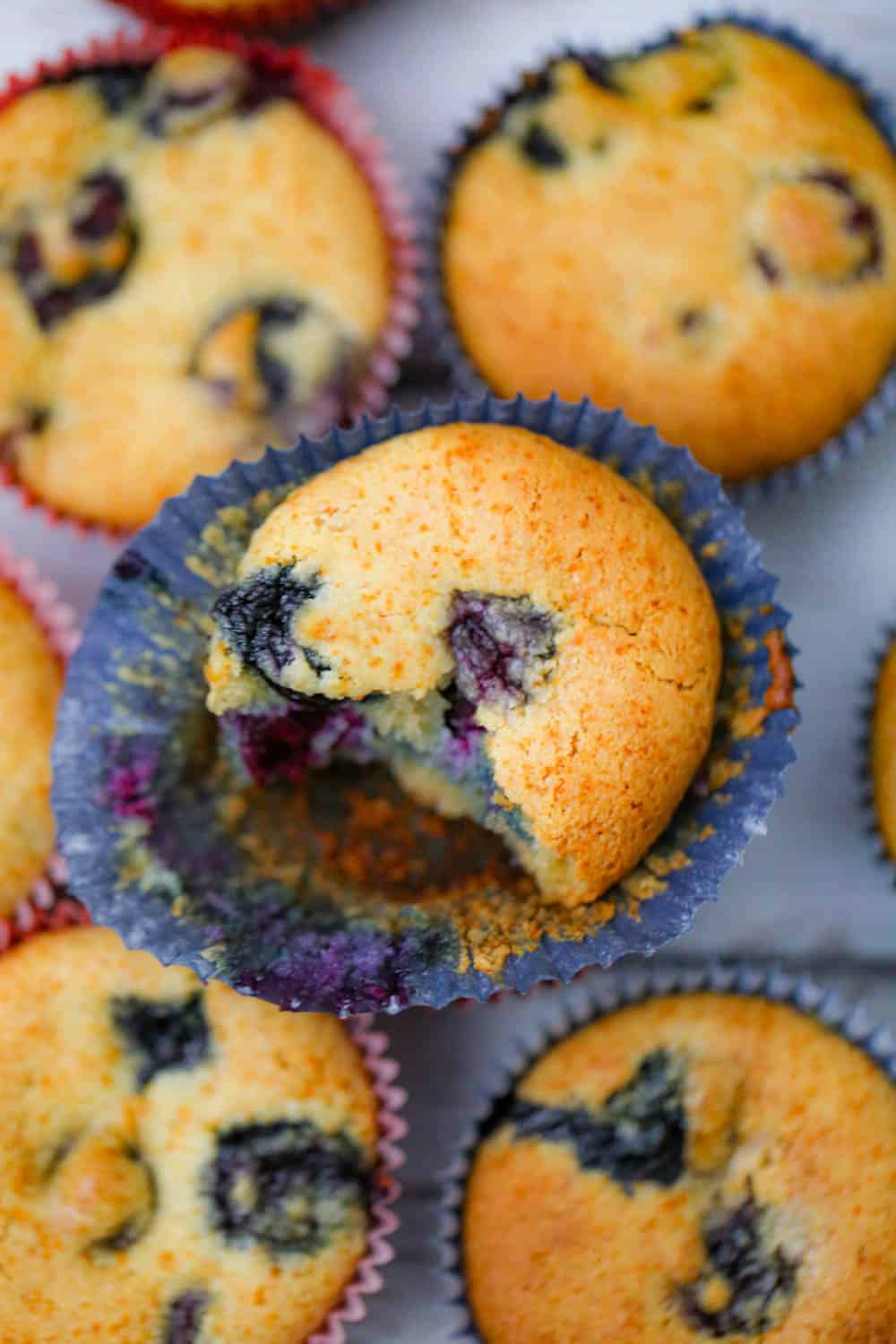 Healthy Whole Wheat Blueberry Muffins - Sugar Free & Vegan Options