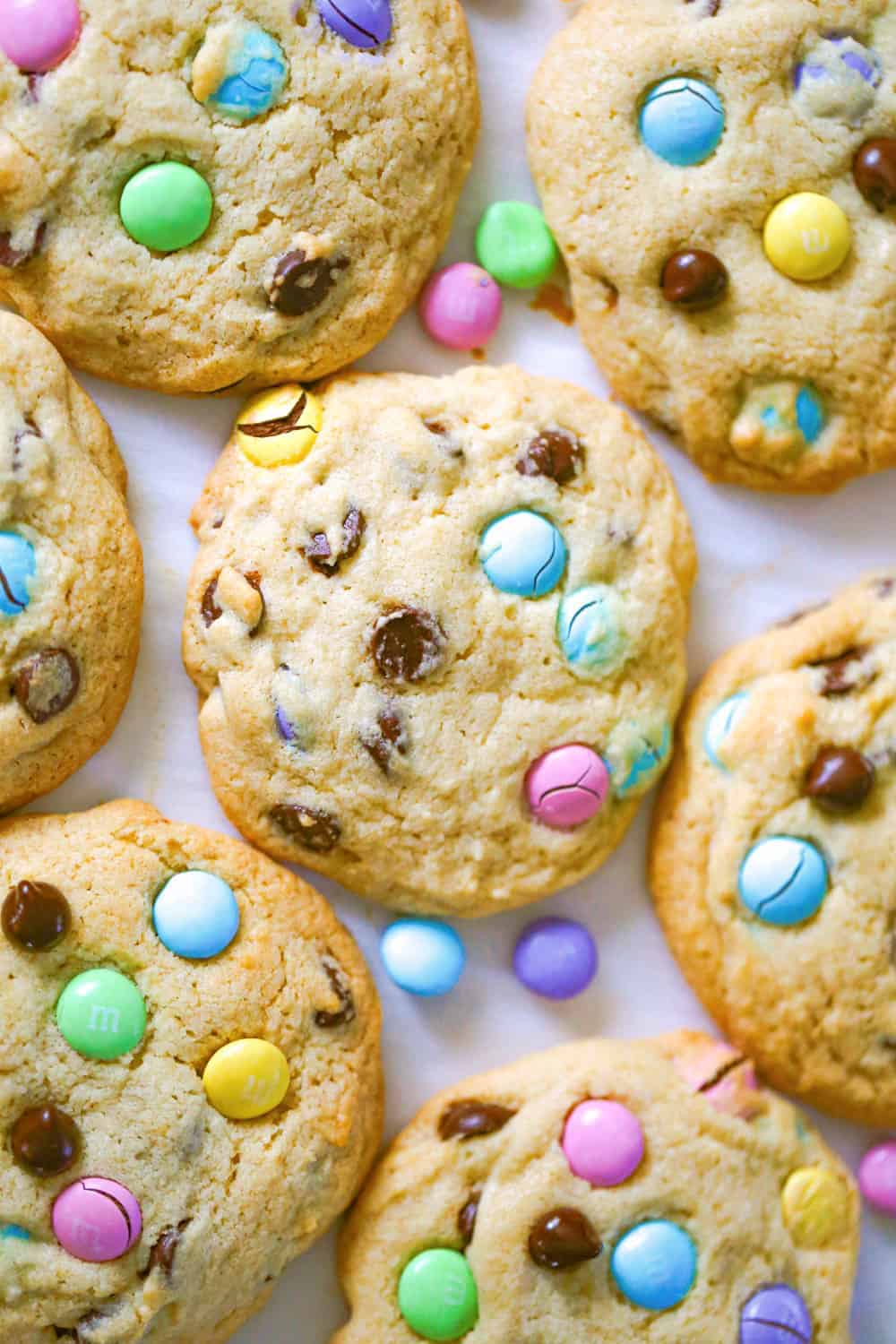 M&M Chocolate Chip Candy Cookies