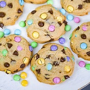 Spring M&M Chocolate Chip Cookies