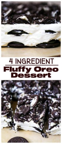4 Ingredient Fluffy Oreo Cookie Dessert