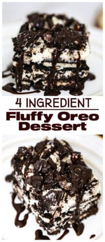 4 Ingredient Fluffy Oreo Cookie Dessert