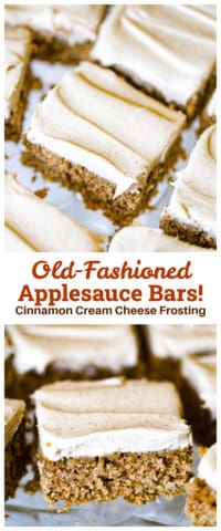 easy spiced applesauce bars recipe cream cheese frosting
