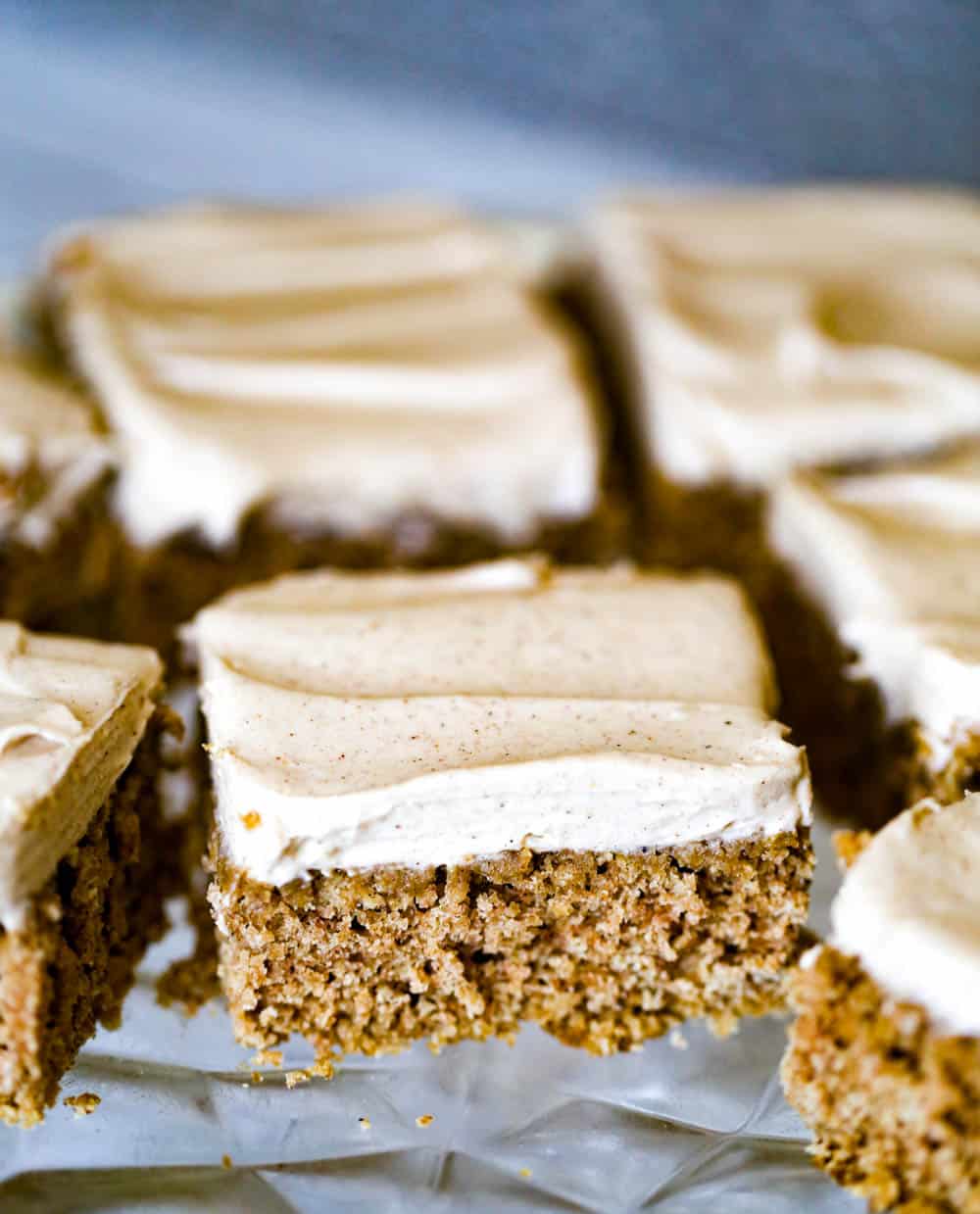 applesauce bars with spiced cream cheese frosting 