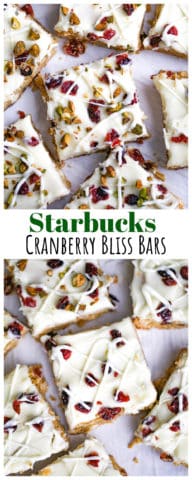 Cranberry Bliss Bars starbucks recipe blondies