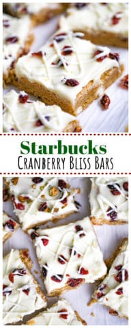 Starbucks Cranberry Bliss Bars collage
