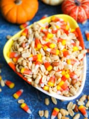 bowl of payday candy corn