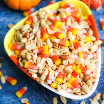 bowl of payday candy corn