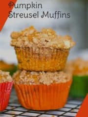 stack of Pumpkin Streusel Muffins