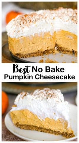 No Bake Pumpkin Cheesecake collage