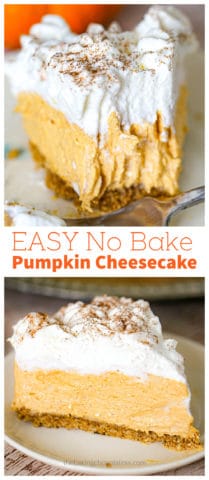 No Bake Pumpkin Cheesecake collage