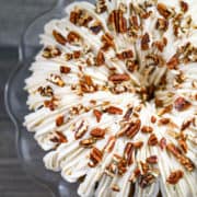 Pumpkin Bundt Cake with cream cheese frosting - front view