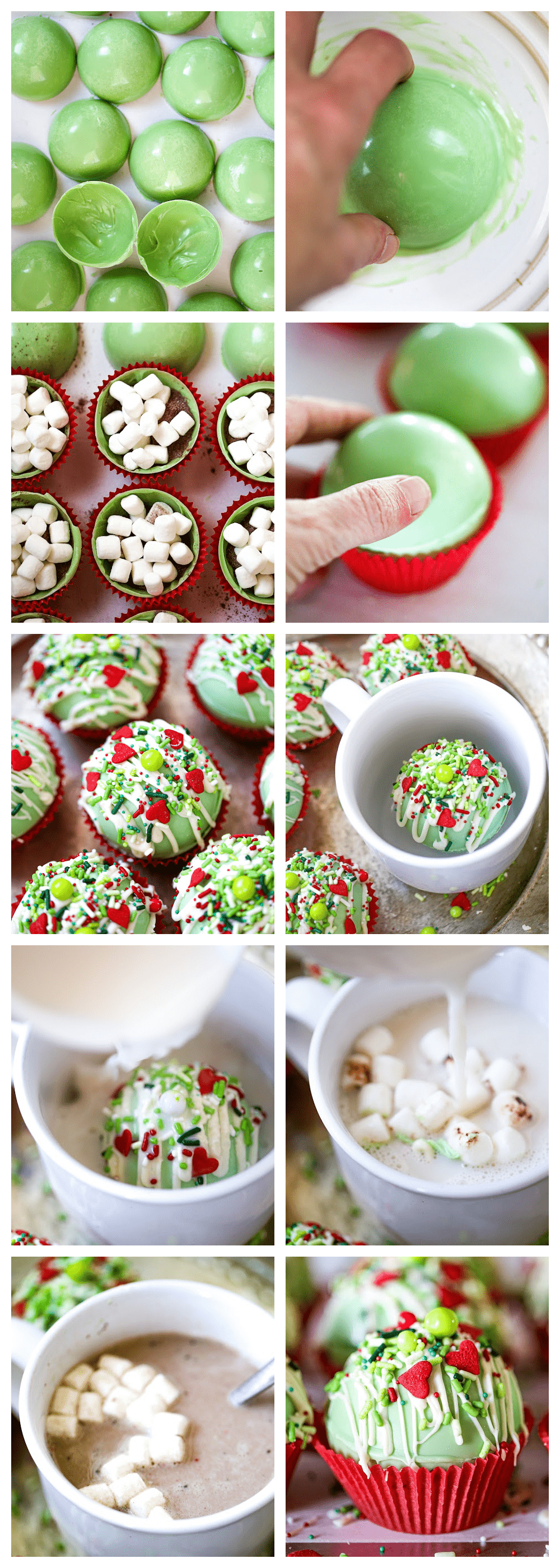 Grinch Cocoa Bombs tutorial