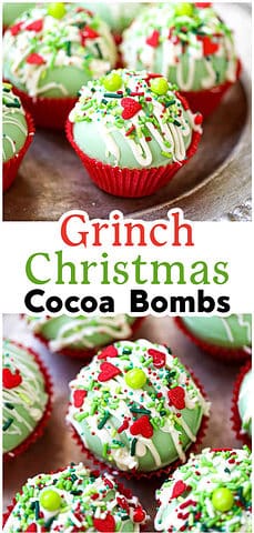 Grinch Christmas Cocoa Bombs