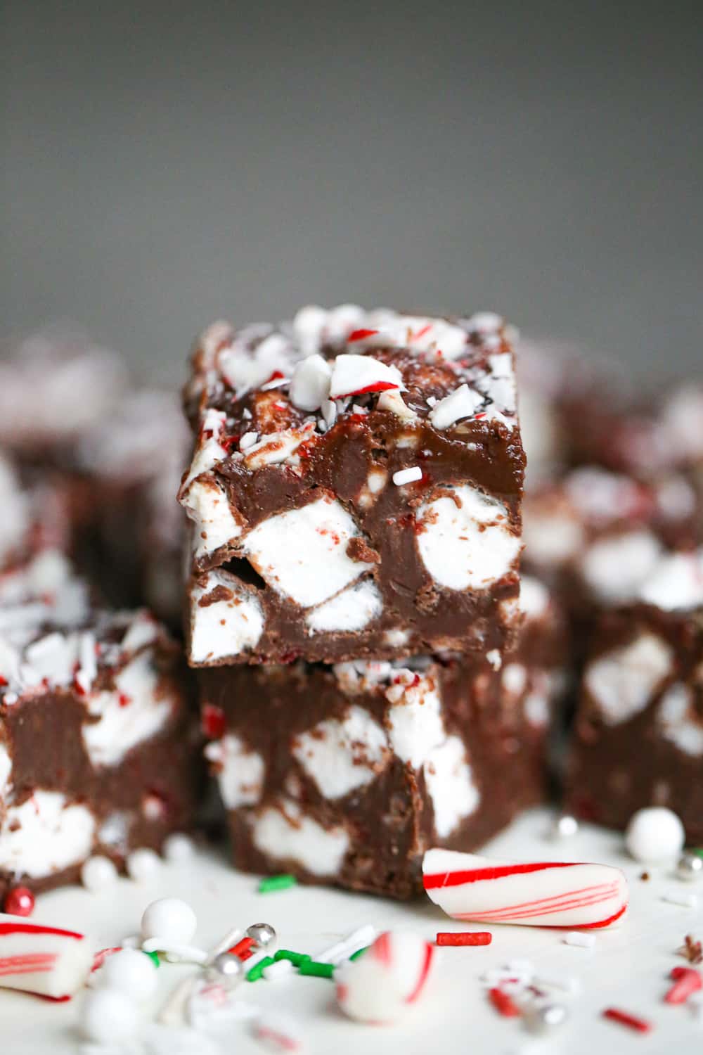 peppermint fudge with marshmallows